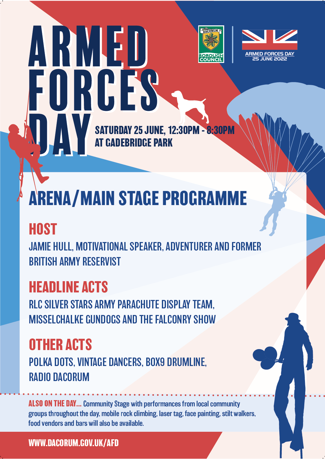 A poster advertising Armed Forces Day 2022 in Hemel Hempstead