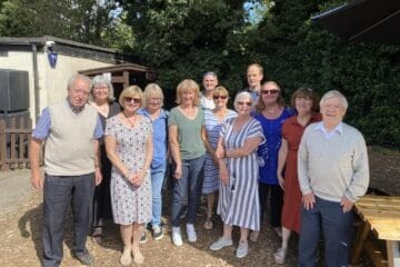 A number of DCT's Trustees and team at Sunnyside Rural Trust for a coffee morning