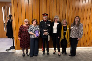 A photo of the Dacorum Community Trust team in The Forum, Hemel Hempstead.